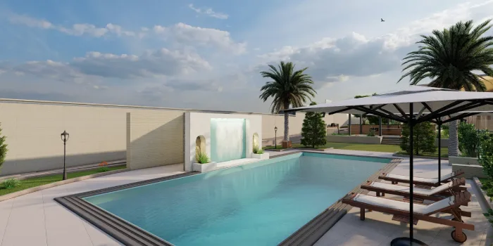 محوطه سازی استخر ویلای