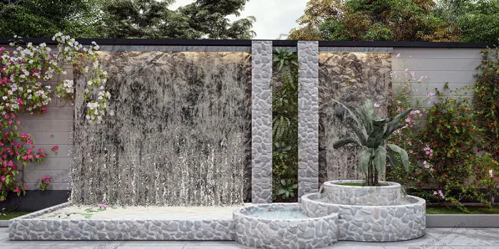 ابنمای سفید لاکچری در محوطه سازی